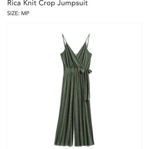 NWT Kayleigh knit cropped jumpsuit from Stitch Fix. Olive green. Never worn.
